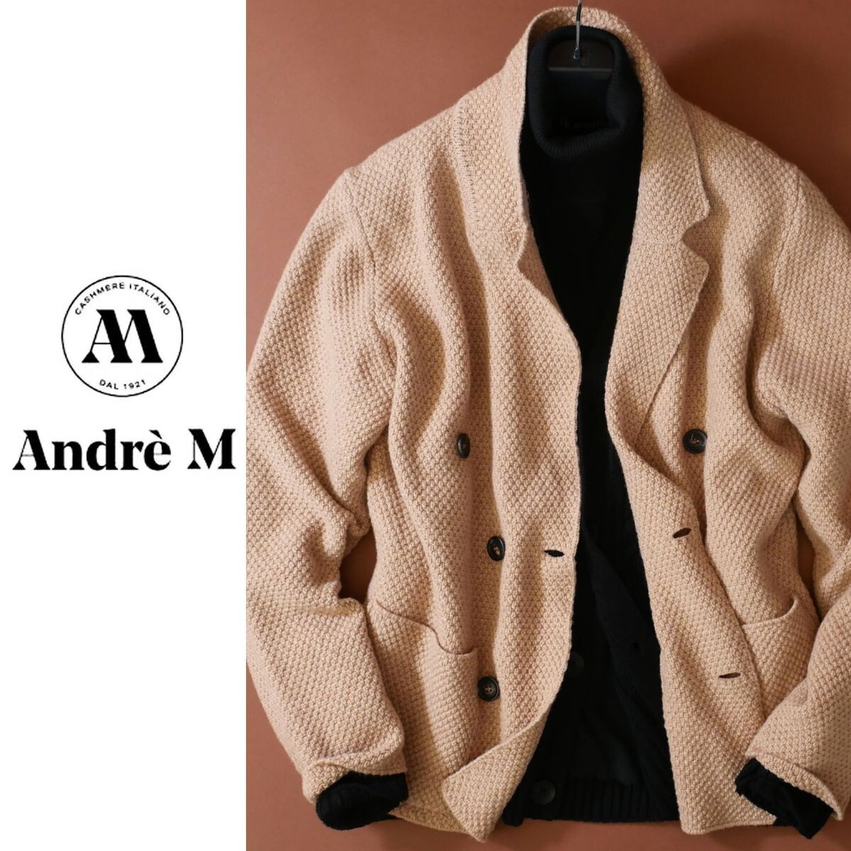 終了日午後6時迄ご入札●dr103B●イタリア製熟練ブランド●カシミヤ混紡●ラグジュアリーニットジャケット●48拍卖