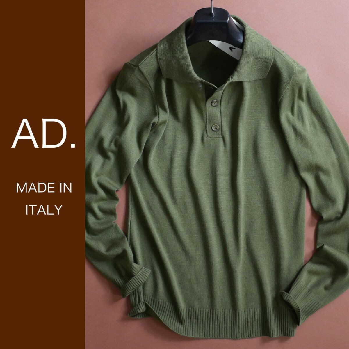 終了日午後6時迄ご入札●dt074●S●M●L●選択可●ミラノの街着ブランド●AD.メイドインイタリー●25-26秋冬●ポロニットセーター拍卖