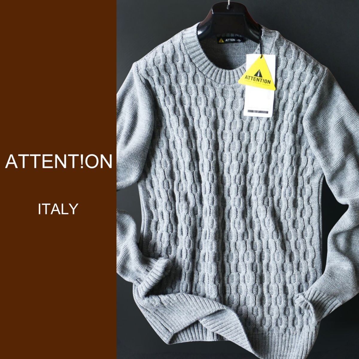 dn231●L●XL●選択可●中部イタリアの街着ブランド●模様編みニットセーター●イタリア製●拍卖