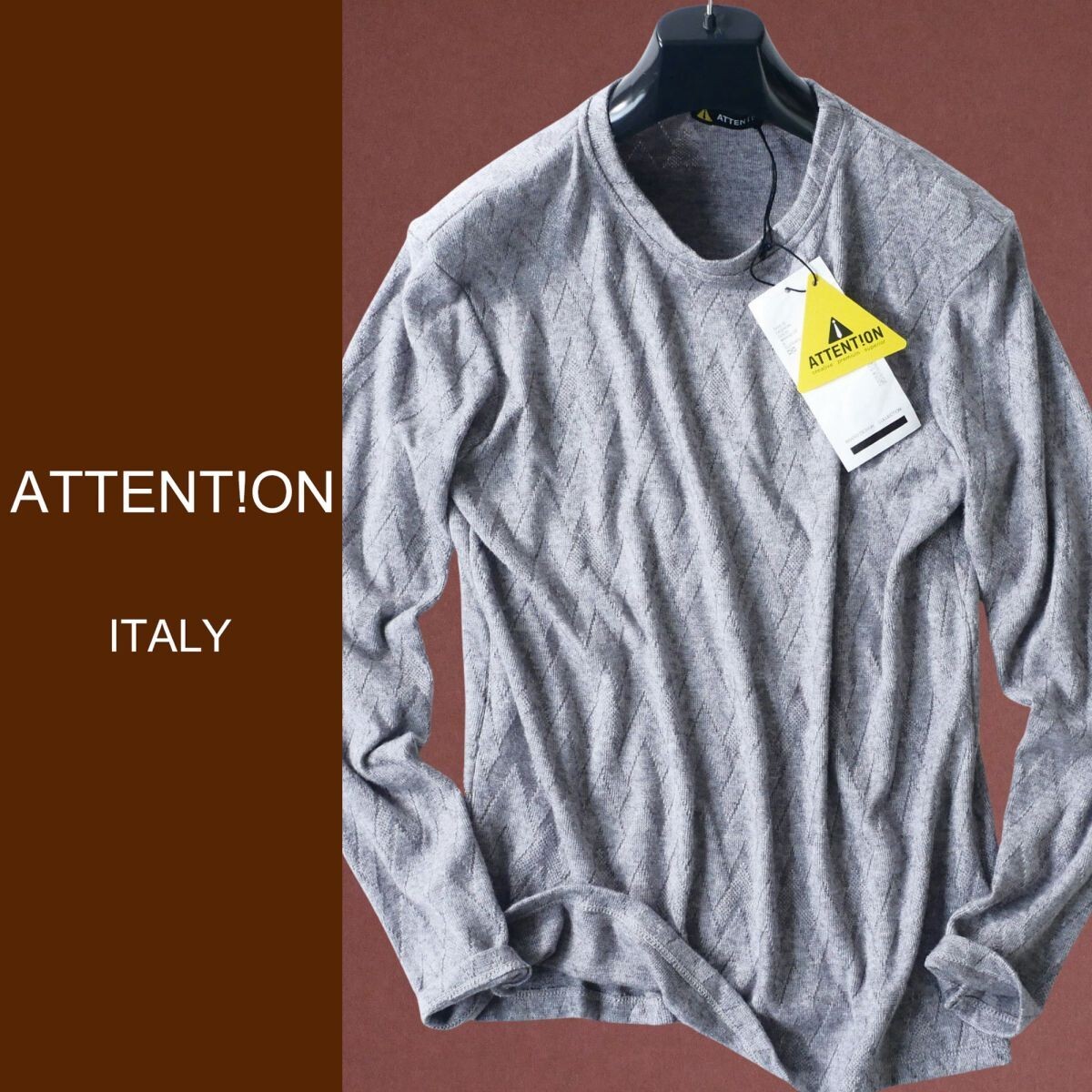 dn261●プレフォール●中部イタリアの街着ブランド●模様編みニットセーター●イタリア製●L拍卖