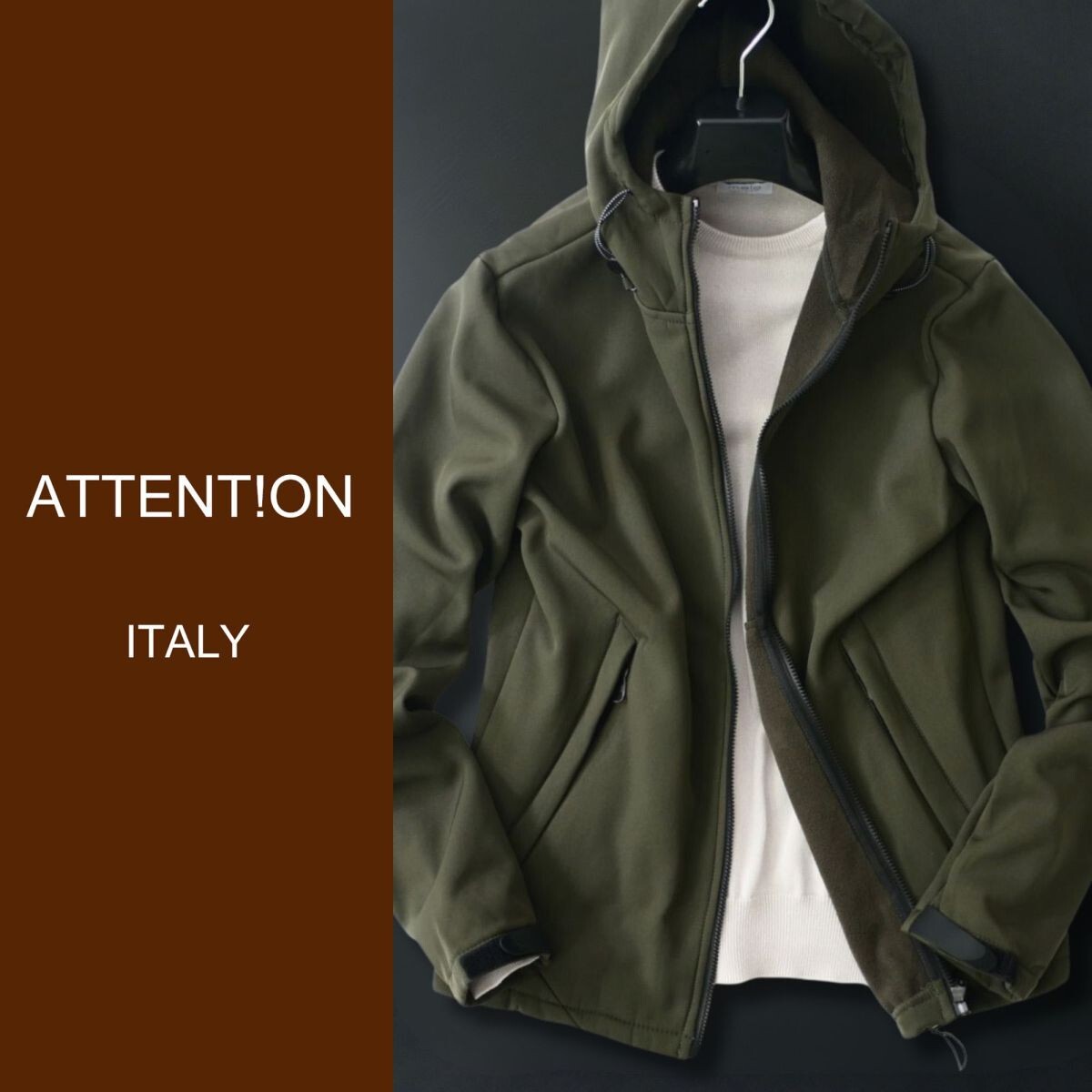 dn275●S●中部イタリアの街着ブランド●「アテンション」●フーデッドブルゾン拍卖