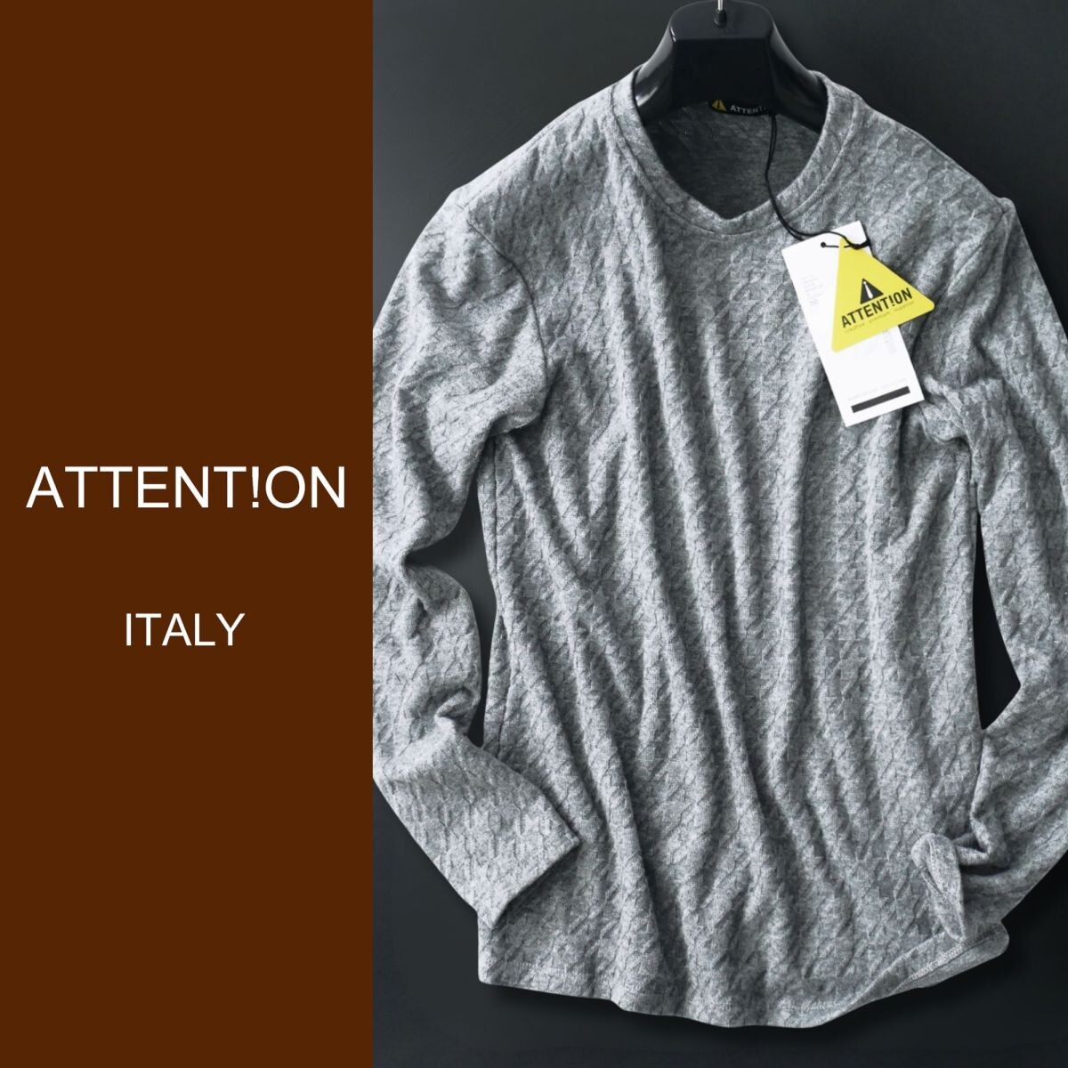 dn267●プレフォール●中部イタリアの街着ブランド●模様編みニットセーター●S●イタリア製拍卖