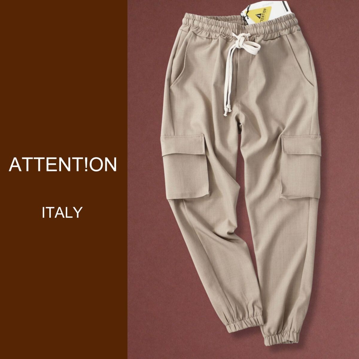 dp297●L●XL●選択可●プレフォール●中部イタリアの街着ブランド●大人のドロストカーゴパンツ拍卖