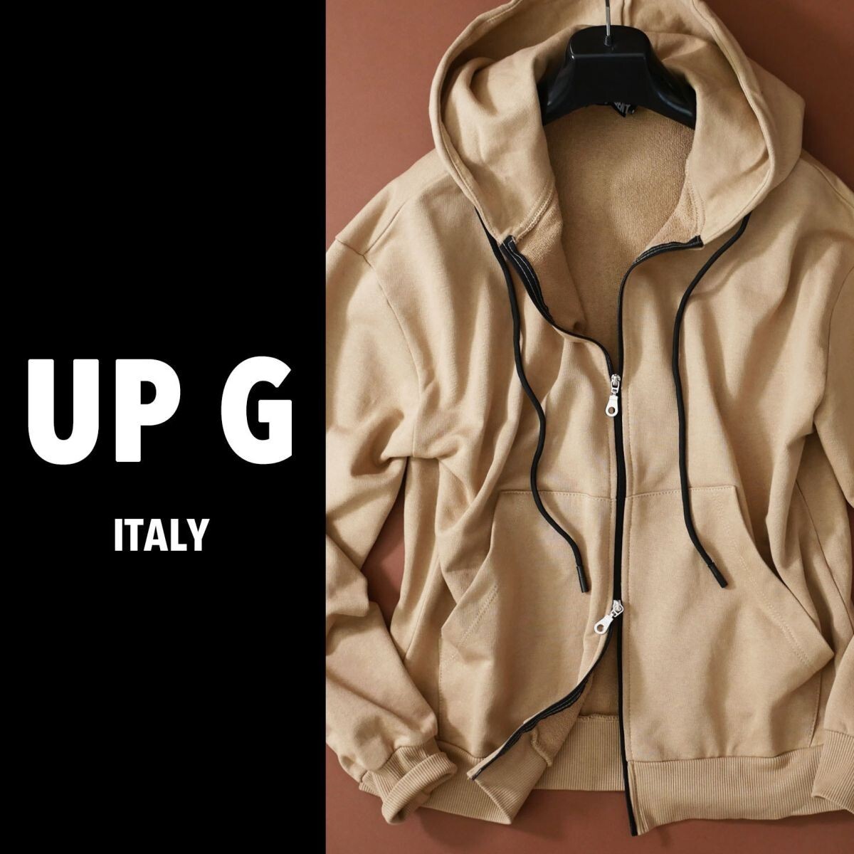 dp333●S●プレフォール●イタリアの街着ブランド●コットン100%ジップアップデザインパーカー拍卖