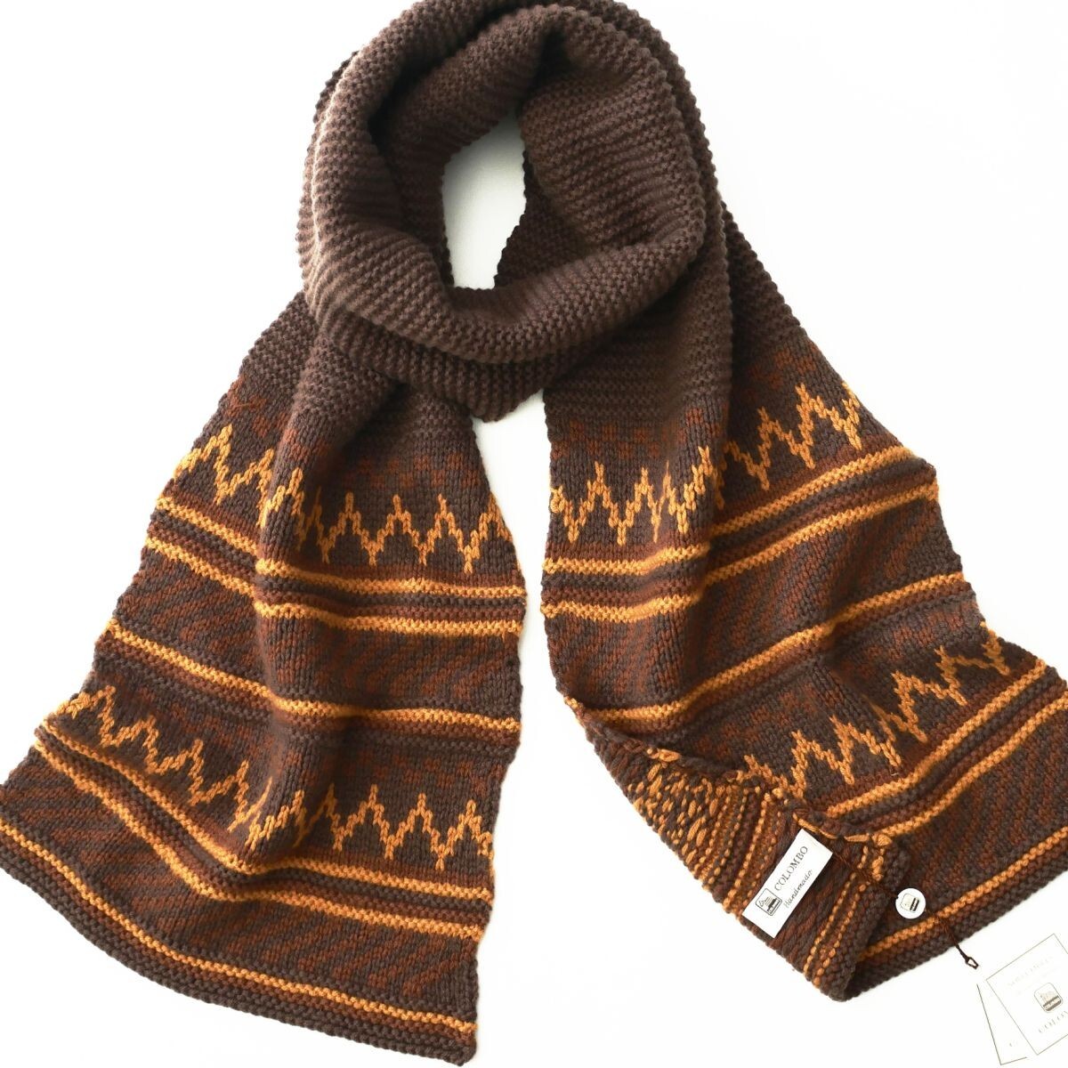 dr047●COLOMBOコロンボ●冬の特別なアイテム●暖かカシミア100%●ハンドメイドのニットマフラー拍卖