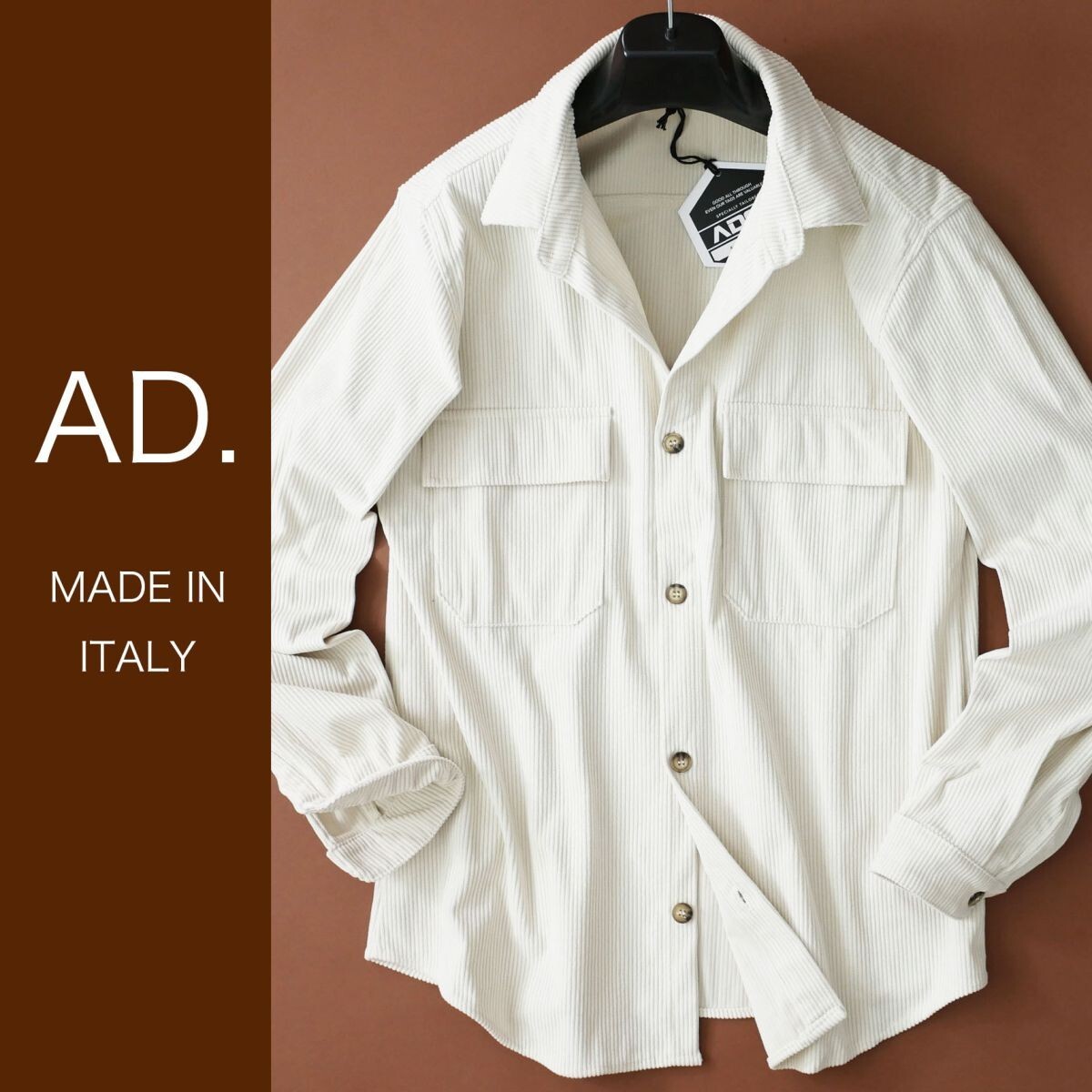 dr053●L●XL●選択可●プレフォール●ミラノの街着ブランド●「AD.メイドインイタリー」●イタリア製●オーバーシャツジャケット●メンズ拍卖