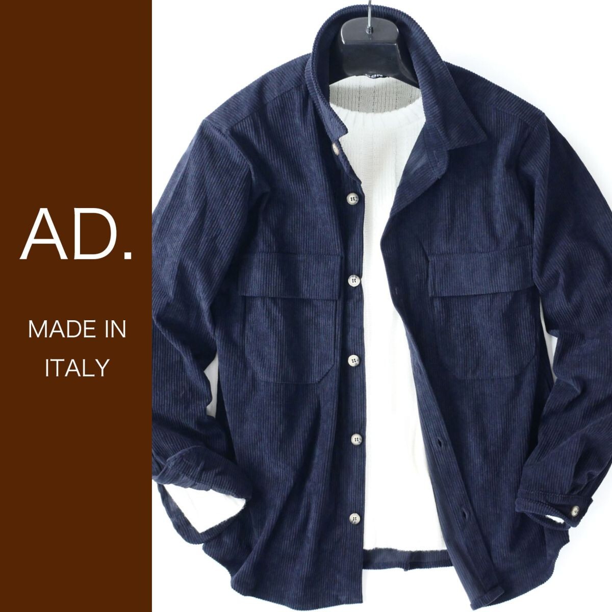 dr054●L●ミラノの街着ブランド●イタリア製●オーバーシャツジャケット●メンズ拍卖