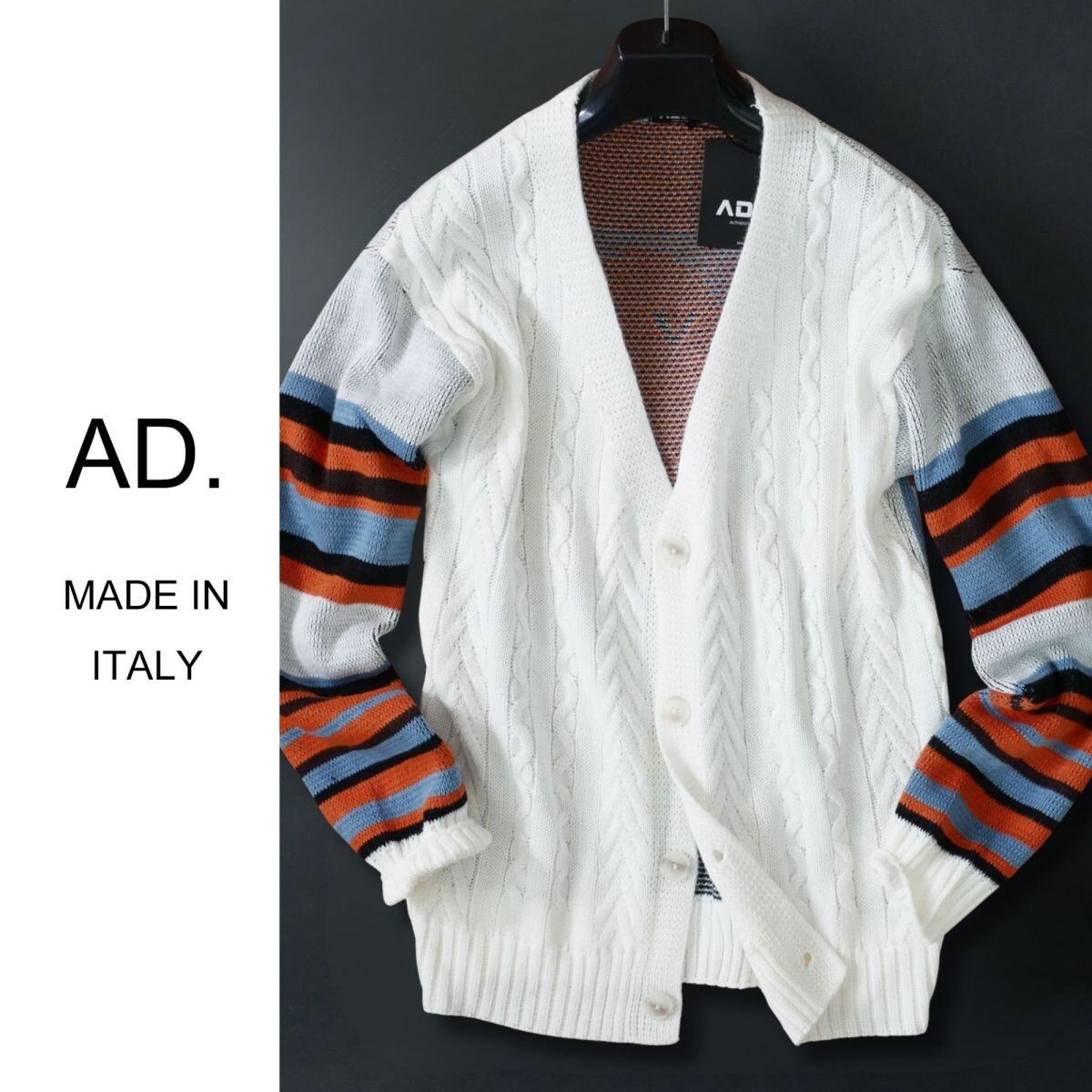 dr067●S●M●L●XL●選択可●ミラノの街着ブランド●AD.メイドインイタリー●ウール混紡カーディガン拍卖