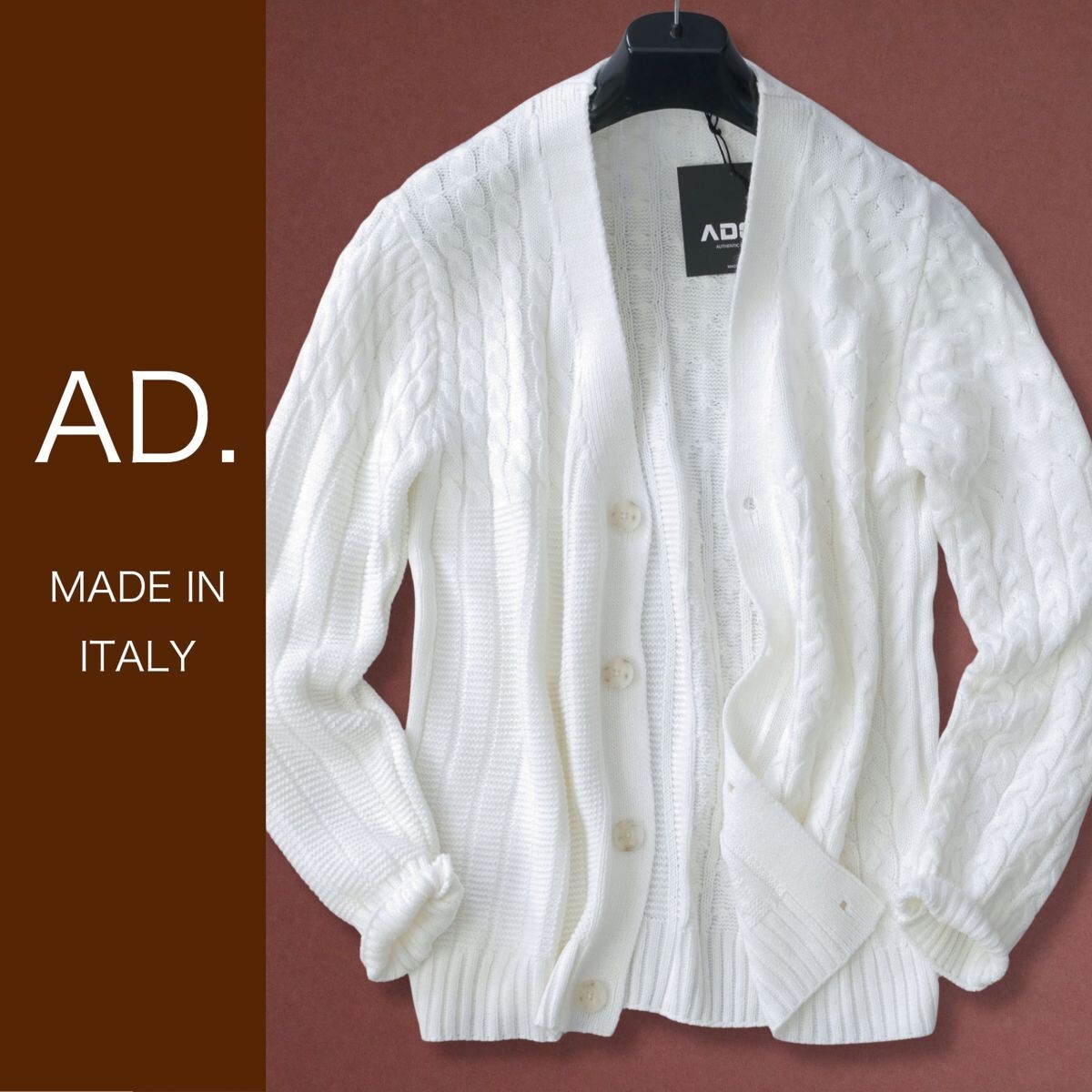 dr088●S●M●L●選択可●ミラノの街着ブランド●AD.メイドインイタリー●今季●4ティッピ編みニットカーディガン拍卖