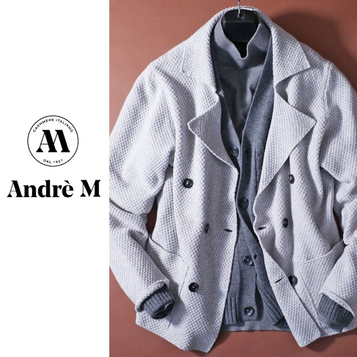 dr103G●イタリア製熟練ブランド●カシミヤ混紡●ラグジュアリーニットジャケット●50●48の方も●メンズ拍卖