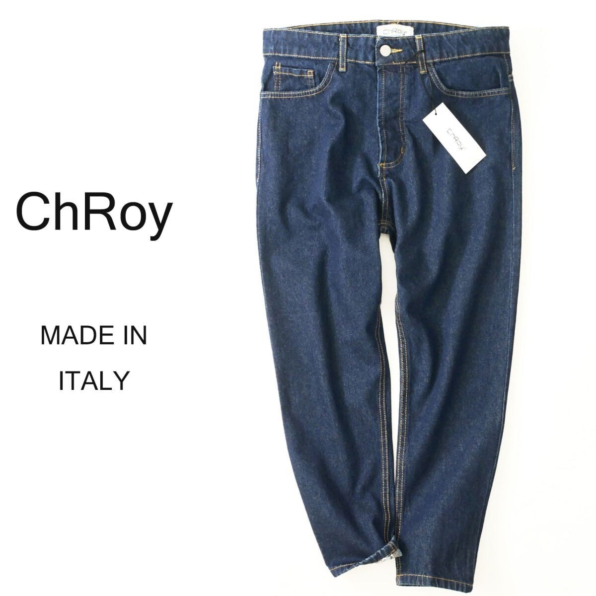 dr119●42●44●46●48●50●選択可●ミラノ街着ブランド●ChRoy「クロイ」●特別なテーパードデニムパンツ●イタリア製拍卖