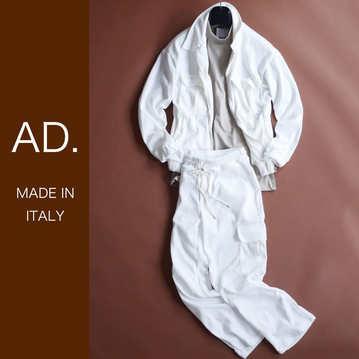 dr319P●M●L●選択可●プレフォール●ミラノの街着ブランド●AD.メイドインイタリー●ドローストリングパンツ拍卖