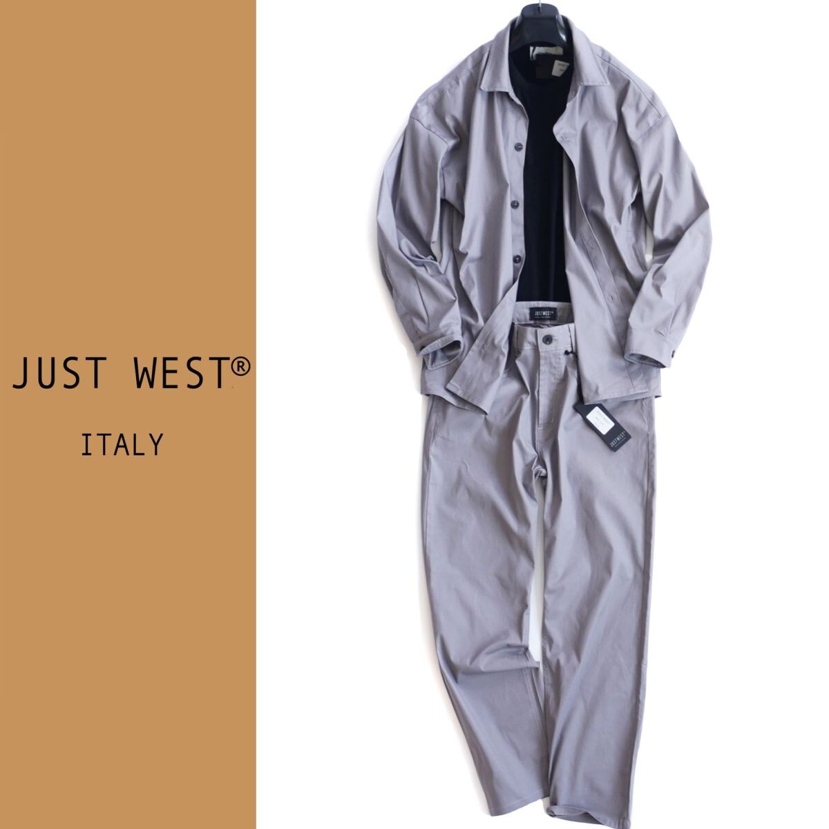 dr327●S●M●L●XL●XXL●選択可●イタリアの街着ブランド●流麗なカラーが美しい●オーバーシャツジャケット&パンツ●セットアップ拍卖