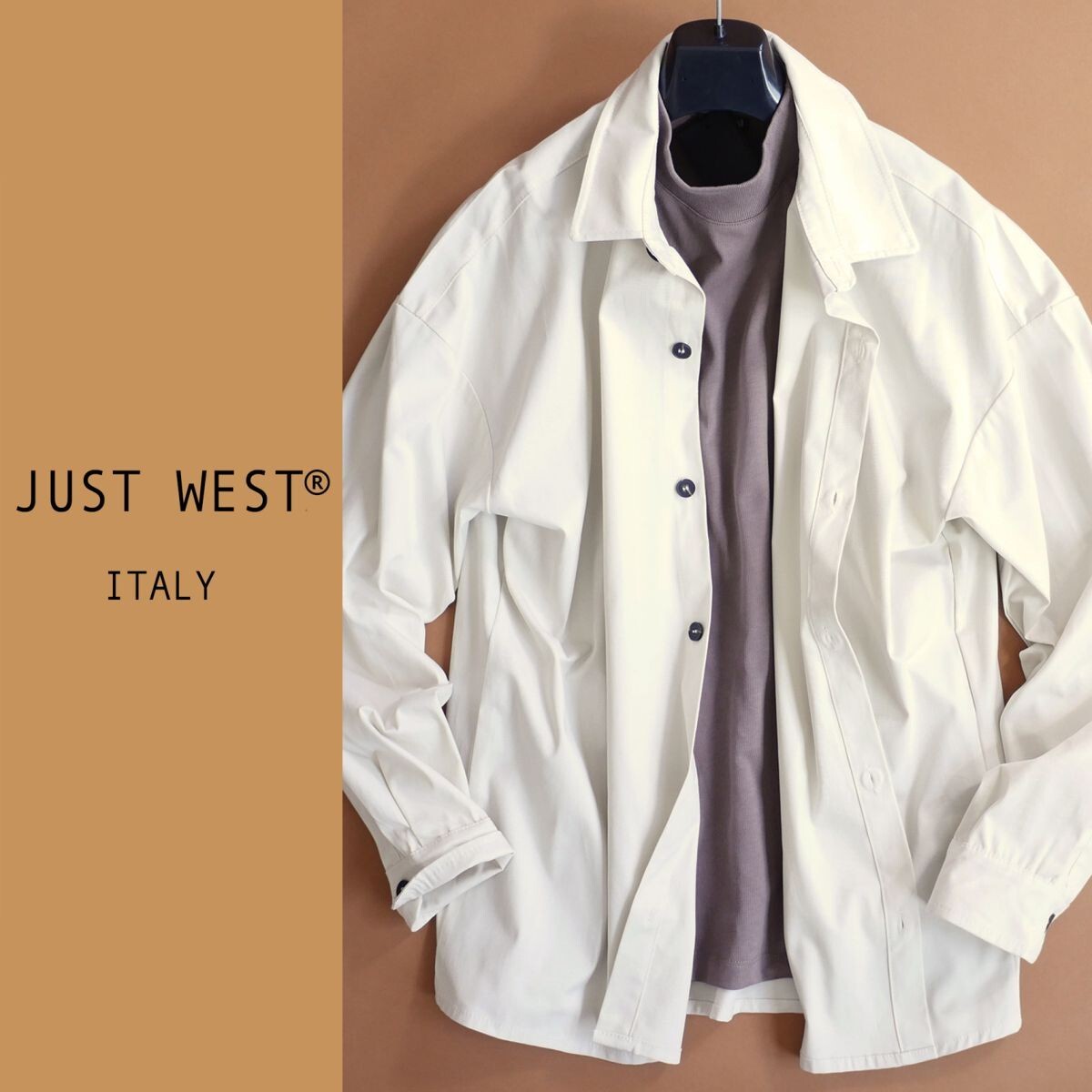 dr328●M●プレフォール●イタリアの街着ブランド●流麗なカラーが美しい●オーバーシャツジャケット拍卖