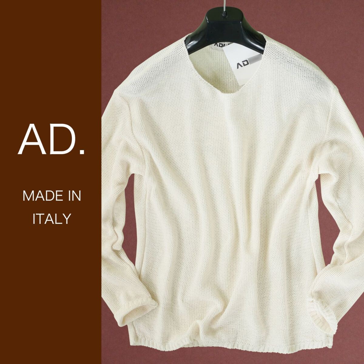 dr369●S●M●L●XL●選択可●プレフォール●ミラノの街着ブランド●AD.メイドインイタリー●コットンアクリル混ニットセーター拍卖