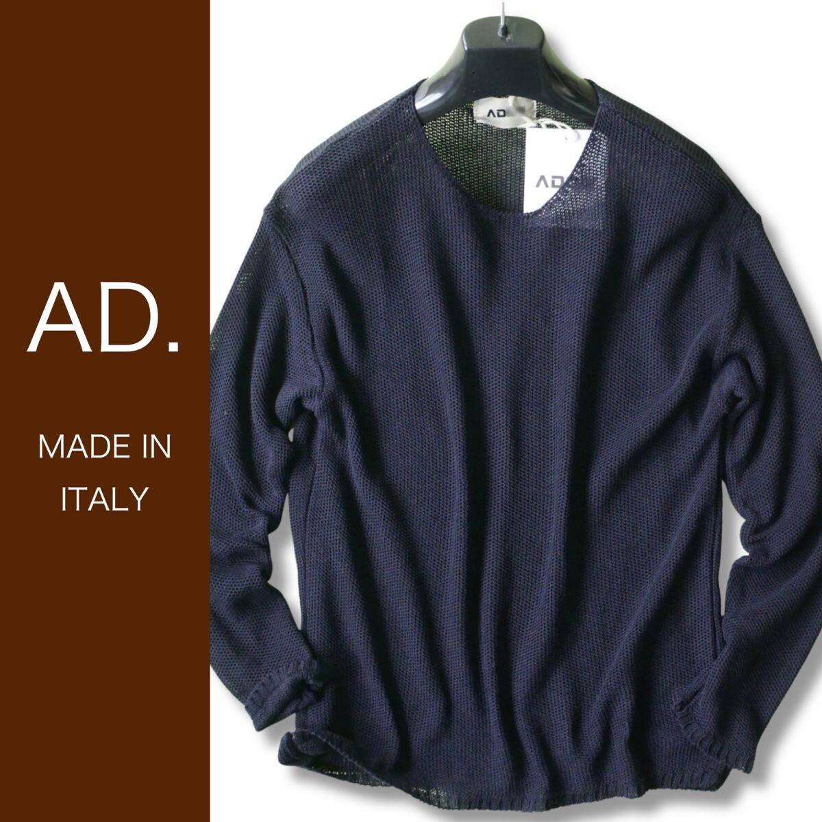 dr371●S●L●選択可●プレフォール●ミラノの街着ブランド●AD.メイドインイタリー●コットンアクリル混ニットセーター拍卖