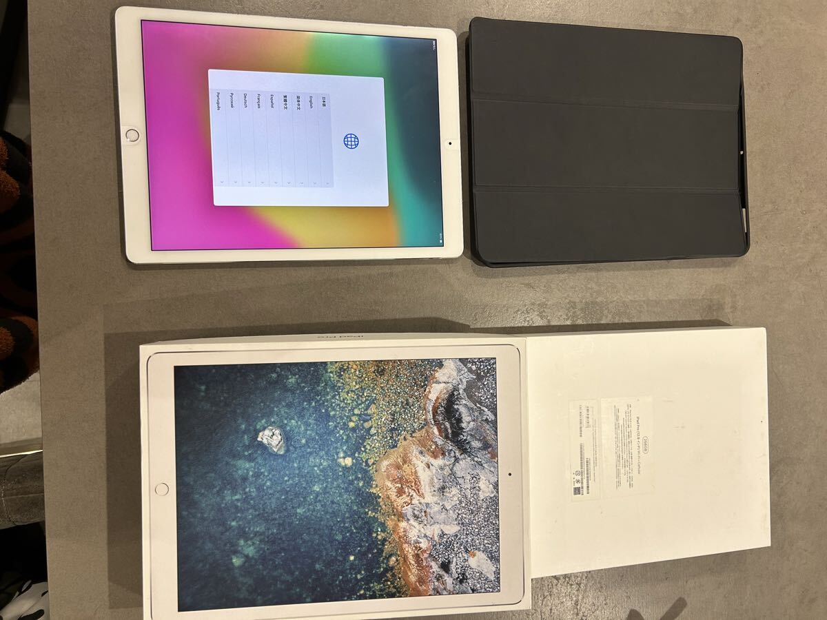 Apple SIMフリー iPad Pro (12.9インチ) (第2世代) 256GB Wi-Fi+Cellular.ケース付き.指紋の付かないフィルム付き.送料着払い.シルバー拍卖