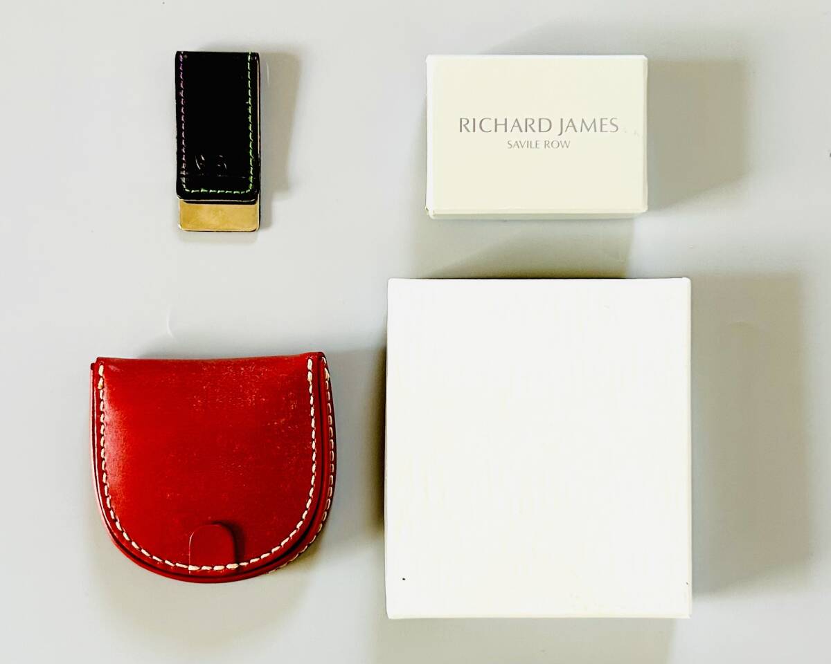 「KENT & CURWEN(ケント & カーウェン)小銭入れ」「RICHARD JAMES(リチャード・ジェームス)マネークリップ」2個まとめて(未使用品)拍卖