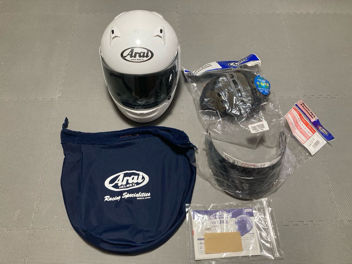 アライ Arai アストロIQ フルフェイスヘルメット ホワイト 57-58 Mサイズ スモークシールド付き拍卖
