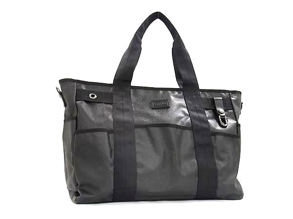 1円 ■極美品■ 森野帆布 PVC×ナイロン トートバッグ ショルダー ハンドバッグ 肩掛けかばん メンズ レディース ブラック系 FU4863拍卖