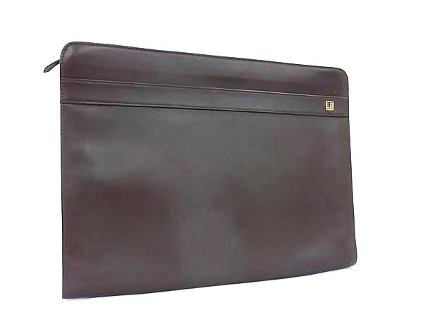 1円 ■美品■ dunhill ダンヒル レザー クラッチバッグ セカンドバッグ ブリーフケース 書類かばん メンズ ダークブラウン系 BQ2590拍卖