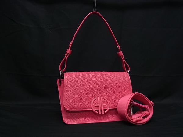 1円 ■極美品■ COLE HAAN コールハーン レザー ワンハンドル 2WAY ハンドバッグ ショルダー 肩掛け 斜め掛けかばん ピンク系 FU4860拍卖