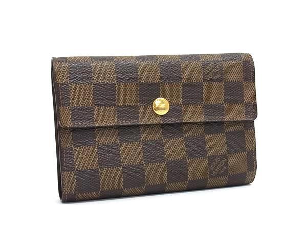 1円 LOUIS VUITTON ルイヴィトン M63067 ダミエ ポルトフォイユ アレクサンドラ 三つ折り 財布 ウォレット 札入れ ブラウン系 FS5786拍卖
