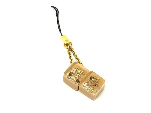 1円 LOUIS VUITTON ルイヴィトン M65323 アクセソワール テレフォンヌ アンクルージョン キーホルダー チャーム ベージュ系 FS5756拍卖