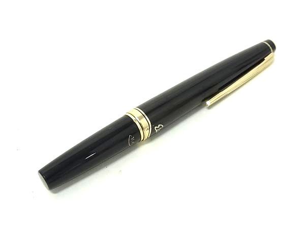 1円■美品■ PILOT パイロット エリート ペン先 K18 750 18金 万年筆 筆記用具 文房具 メンズ レディース ブラック系×ゴールド系 FU4266拍卖