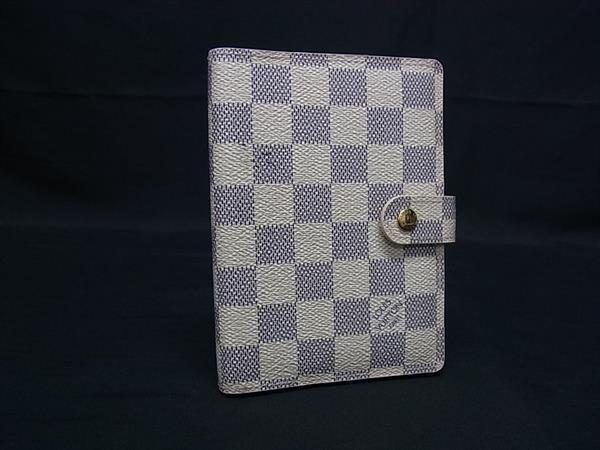 1円 ■美品■ LOUIS VUITTON ルイヴィトン R20706 ダミエアズール アジェンダPM 6穴式 手帳カバー スケジュール帳 アイボリー系 FS6034拍卖