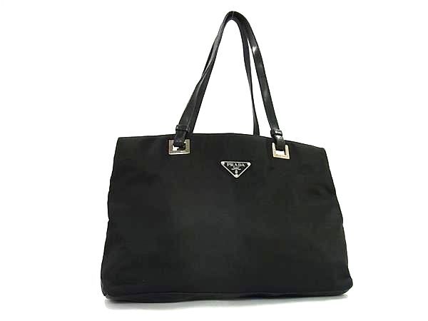1円 PRADA プラダ テスートナイロン ショルダーバッグ ハンドバッグ トートバッグ 肩掛け メンズ レディース ブラック系 FS5916拍卖