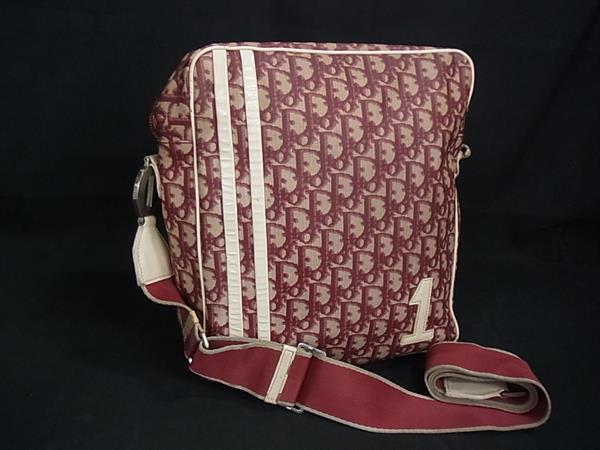 1円 ChristianDior クリスチャンディオール トロッター PVC×キャンバス クロスボディ ショルダーバッグ 斜め掛け ブラウン系 FS5921拍卖