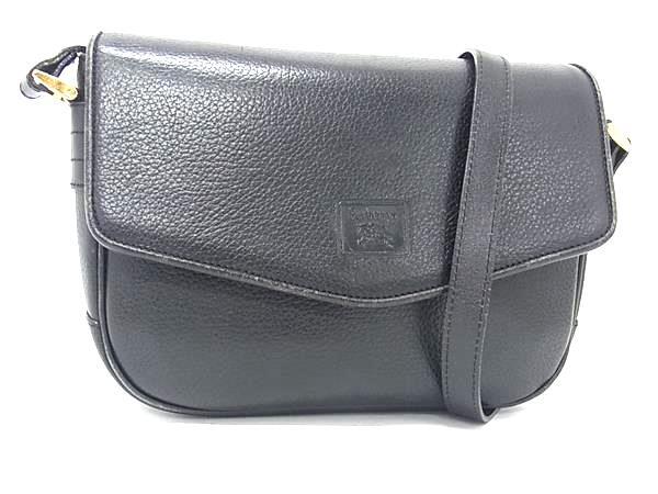 1円 Burberrys バーバリーズ レザー クロスボディ ショルダーバッグ 斜め掛けかばん ポシェット レディース メンズ ブラック系 FS5645拍卖