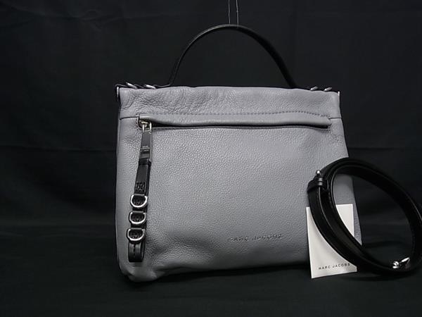 1円 ■美品■ MARC JACOBS マークジェイコブス ザ ツー フォールド レザー 2WAY クロスボディ ハンドバッグ ショルダー グレー系 FS5656拍卖