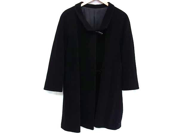 1円 ■美品■ Chombert ションベール カシミヤ100% ロングコート アウター 上着 洋服 レディース メンズ ブラック系 FR6532拍卖