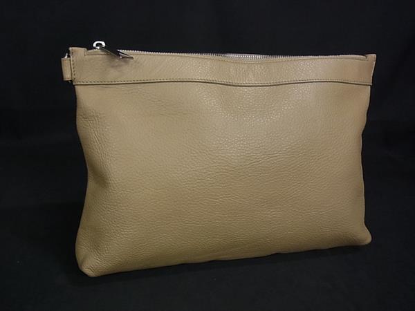 1円 ■美品■ BOTTEGA VENETA ボッテガヴェネタ レザー クラッチバッグ セカンドバッグ メンズ レディース ベージュ系 FS5495拍卖