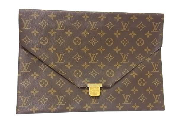 1円 LOUIS VUITTON ルイヴィトン モノグラム ポッシュプレート クラッチバッグ セカンドバッグ メンズ ブラウン系 FS5588拍卖