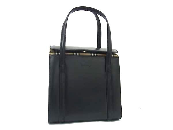 1円 ■美品■ Burberrys バーバリーズ レザー ハンドバッグ トートバッグ レディース ブラック系 FS5541拍卖
