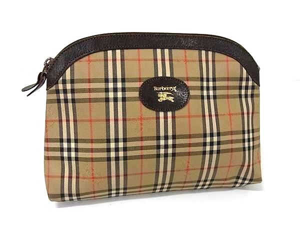1円 Burberrys バーバリーズ ノバチェック キャンバス×レザー マルチケース マルチポーチ 小物入れ ブラウン系 FS5566拍卖