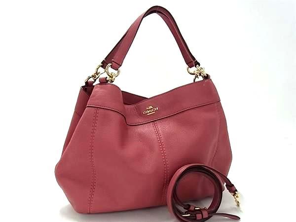 1円 ■美品■ COACH コーチ F23537 レザー 2WAY クロスボディ ショルダーバッグ ハンドバッグ 斜め掛け レディース ピンク系 BQ1889拍卖