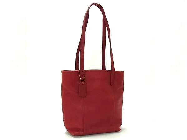 1円 COACH コーチ 9077 オールドコーチ ヴィンテージ コスタリカ製 レザー ショルダーバッグ トート 肩掛け レディース レッド系 BQ1803拍卖