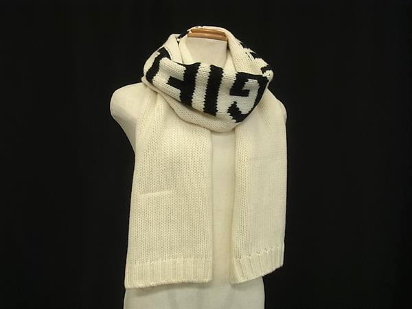 1円 ■美品■ MM6 Maison エムエムシックス メゾン マルジェラ ウール×ナイロン マフラー 防寒具 レディース メンズ ホワイト系 FM4314拍卖