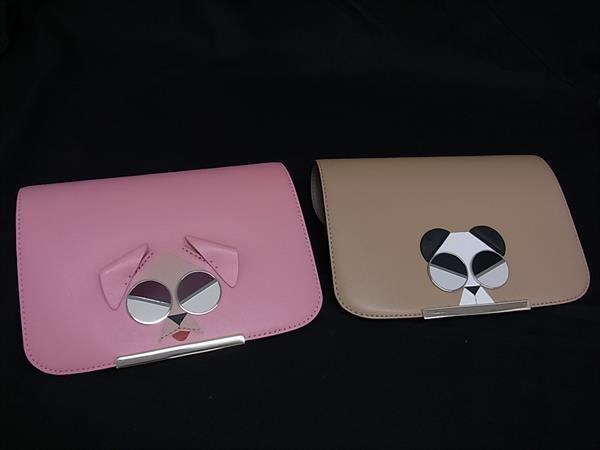 ■美品■ kate spade ケイトスペード メイクイットマイン マーディ レザー 替えフラップ 2点セット ブラウン系×ピンク系 DJ0499拍卖