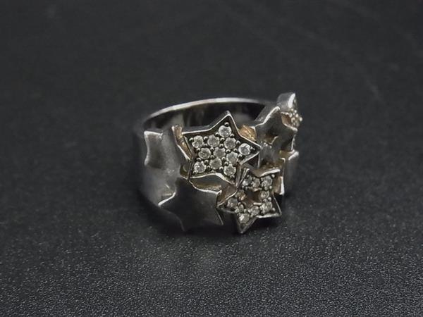 Folli Follie フォリフォリ SV925 ラインストーン 星 スター リング 指輪 アクセサリー 表記サイズ53(約12号) シルバー系 DJ3354拍卖