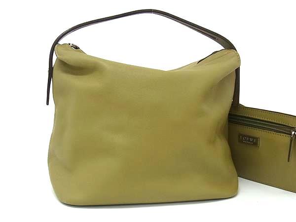 1円 LOEWE ロエベ レザー ハンドバッグ トートバッグ レディース メンズ カーキ系 FV3800拍卖