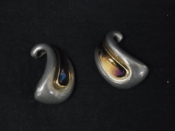 1円 GEORG JENSEN ジョージ ジェンセン クリップ式 イヤリング アクセサリー レディース シルバー系×ゴールド系 FS6197拍卖