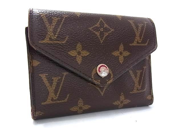 1円 LOUIS VUITTON ルイヴィトン M41938 モノグラム ポルトフォイユ ヴィクトリーヌ 三つ折り 財布 ウォレット ブラウン系 FN7935拍卖