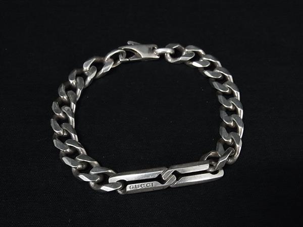 1円 GUCCI グッチ インフィニティノット SV925 ブレスレット アクセサリー メンズ シルバー系 FS6322拍卖