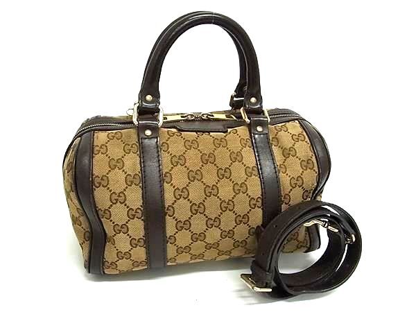 1円 GUCCI グッチ 269876 525040 GGキャンバス×レザー 2WAY クロスボディ ハンドバッグ トートバッグ 斜め掛け ブラウン系 FU4753拍卖