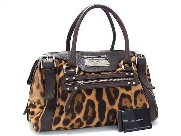 1円 ■美品■ DOLCE&GABBANA ドルチェ&ガッバーナ MISS EASY WAY ハラコ×レザー ハンドバッグ トート ショルダー ブラウン系 FU4804拍卖